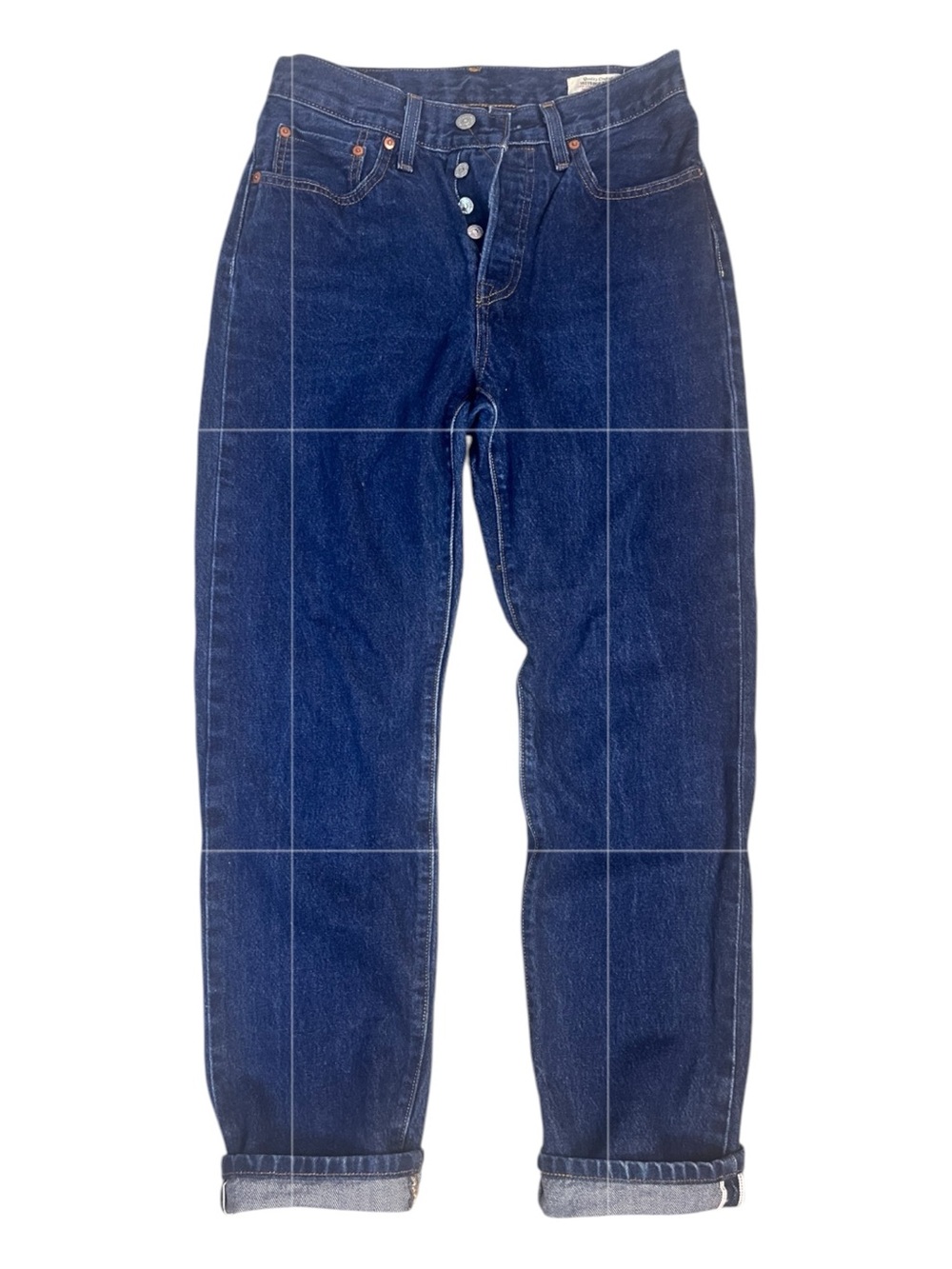 Levi’s 501 90’s Premium Selvage Denim Jeans Size 26 Dark Wash Button Fly